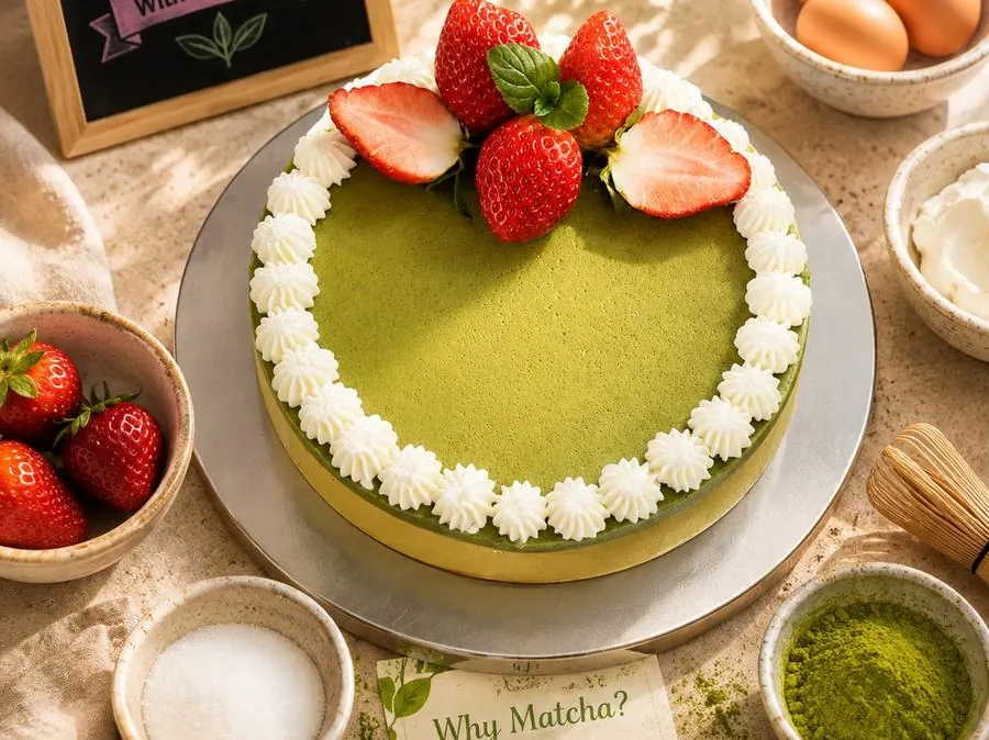 7-Inch Matcha Cheesecake, no crumb base