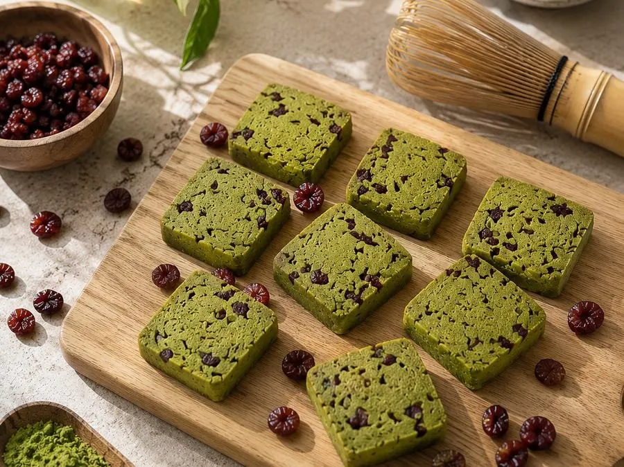 Matcha Cranberry Cookies