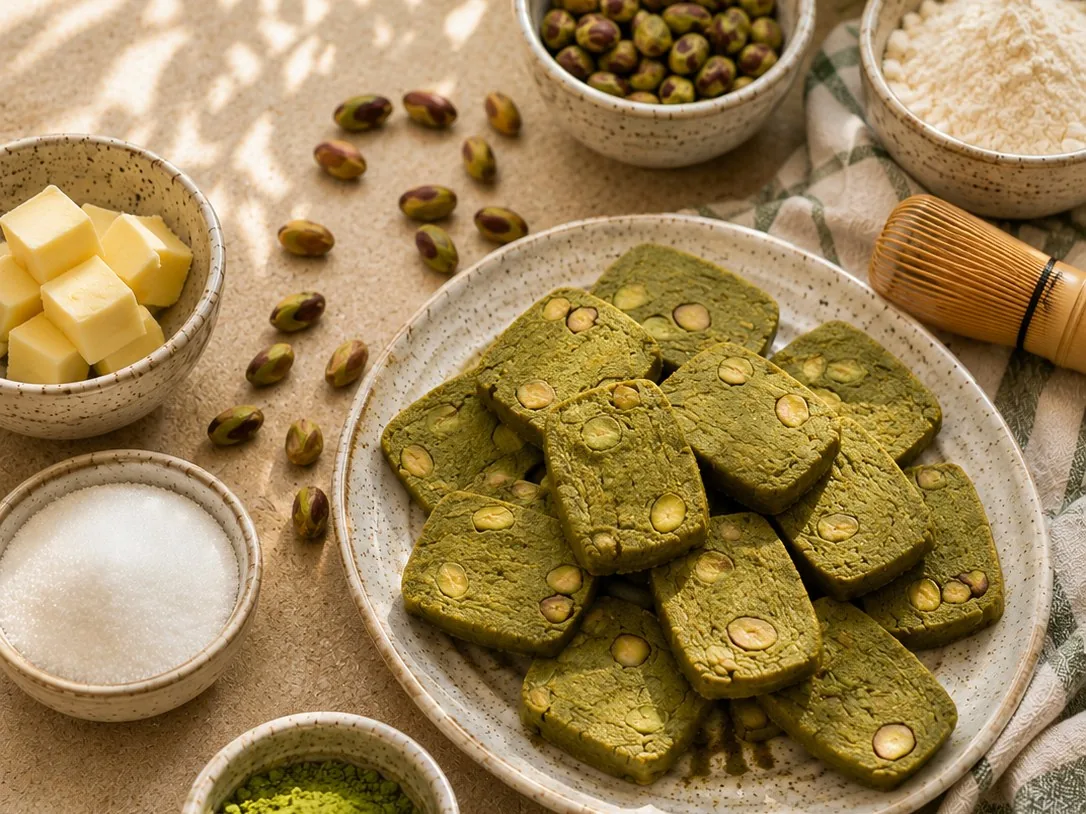 Matcha Pistachio Cookies